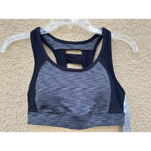 Ideology Small Mid Impact Sport Bra Black Gray RapiDry - Picture 2 of 10